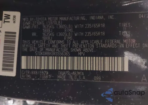 2024 Toyota Highlander Xle from USA, damaged, VIN 5TDKDRBH3RS556365